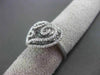 ANTIQUE LARGE .35CT DIAMOND 14K WHITE GOLD FLOATING FILIGREE HEART RING F/G VSSI