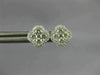 ESTATE .46CT DIAMOND 18KT WHITE GOLD 3D SQUARE FLOWER HALO STUD EARRINGS