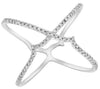 ESTATE .20CT DIAMOND 14KT WHITE GOLD 3D CRISS CROSS V SHAPE INFINITY LOVE RING
