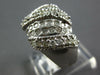 ESTATE WIDE 1.03CT DIAMOND 14KT WHITE GOLD CLASSIC MULTI ROW MULTI LEAF FUN RING