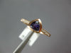 ESTATE .43CT DIAMOND & AAA AMETHYST 14K ROSE GOLD 3D TRILLION CUT BEZEL FUN RING
