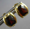 ESTATE 2.0CT AAA GARNET 14KT YELLOW GOLD 3D CUSHION STUD HANGING EARRINGS #27454