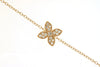 ESTATE .16CT DIAMOND 14KT YELLOW GOLD 3D CLASSIC FLOWER FUN LOVE BRACELET