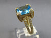 LARGE 6.99CT DIAMOND & AAA BLUE TOPAZ 14KT YELLOW GOLD CUSHION & ROUND FUN RING