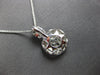 LARGE 1.26CT DIAMOND 18K WHITE GOLD ROUND INVISIBLE HALO FLORAL FLOATING PENDANT