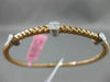 ESTATE .26CT DIAMOND 14KT WHITE & ROSE GOLD PAST PRESENT FUTURE BANGLE BRACELET