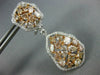 LARGE 7.54CT WHITE & MULTI COLOR DIAMOND 18KT WHITE & ROSE GOLD HANGING EARRINGS