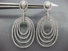 ESTATE LARGE 1.93CT DIAMOND 18KT WHITE GOLD MULTI OVAL CLIP ON HANGING EARRINGS