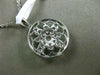 ESTATE .28CT DIAMOND 18K WHITE GOLD 3D FLOWER FILIGREE CIRCULAR FLOATING PENDANT