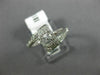 ESTATE WIDE .31CT DIAMOND 18KT WHITE GOLD 3D SQUARE FLOWER CRISS CROSS FUN RING