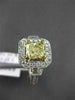 ESTATE 2.47CT FANCY YELLOW DIAMOND 18K TWO TONE GOLD 3D FILIGREE ENGAGEMENT RING