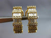 ESTATE 1.75CT DIAMOND 14K YELLOW GOLD 3D ROUND & BAGUETTE HANGING EARRINGS 15722