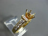 ESTATE 1.26CT BAGUETTE & PRINCESS DIAMOND 14K Y SEMI MOUNT ENGAGEMENT RING #1544