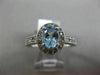 ESTATE 1.03CT DIAMOND & AQUAMARINE 14KT WHITE GOLD FILIGREE OVAL ENGAGEMENT RING