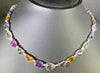LARGE 67.69CT DIAMOND & AAA SAPPHIRE 18KT WHITE GOLD 3D MULTI SHAPE FUN NECKLACE