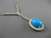 ANTIQUE 5.80CT DIAMOND & AAA TURQUOISE 14K WHITE GOLD HALO ETOILE NECKLACE 21870