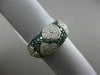 ESTATE 1.62CT WHITE & BLUE DIAMOND 14KT WHITE GOLD 3D PAVE MULTI HEART LOVE RING
