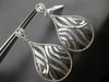ESTATE LARGE 1.30CT DIAMOND 14K WHITE GOLD 3D TEAR DROP CLIP ON HANGING EARRINGS