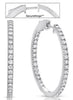 1.63CT DIAMOND 14KT WHITE GOLD 3D INSIDE OUT FOUR PRONG HOOP HANGING EARRINGS