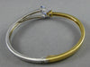 ESTATE 1.21CT TRILLION TANZANITE 18KT WHITE & YELLOW GOLD BANGLE BRACELET #15816