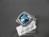 ESTATE 1.60CTW DIAMOND & AAA BLUE TOPAZ 14KT WHITE GOLD FILIGREE MILGRAIN RING