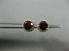 ESTATE 1.94CT DIAMOND & AAA GARNET 14KT WHITE GOLD 3D ROUND HALO STUD EARRINGS
