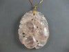 ANTIQUE EXTRA LARGE AAA PINK QUARTZ 14K YELLOW GOLD 3D HANDCARVED PENDANT #27748