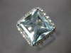 LARGE 10.21CT DIAMOND & AAA AQUAMARINE 14KT WHITE GOLD 3D SQUARE ENGAGEMENT RING