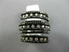 ESTATE 2.40CT DIAMOND 14KT WHITE & BLACK GOLD MULTI ROW CRISS CROSS ETOILE RING