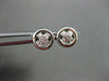 ESTATE .20CT DIAMOND 14KT WHITE GOLD X CIRCULAR PAVE STUD EARRINGS 8mm #16568