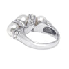 ESTATE .45CT DIAMOND & AAA SOUTH SEA PEARL 18KT WHITE GOLD 3D ANNIVERSARY RING