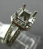 ESTATE WIDE .50CT DIAMOND 14K WHITE GOLD SQUARE SEMI MOUNT ENGAGEMENT RING #1275