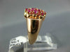 ANTIQUE WIDE .70CT OLD MINE DIAMOND & AAA RUBY 14KT WHITE & ROSE GOLD RING #757