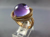 LARGE 16.80CT DIAMOND & AAA AMETHYST 14KT YELLOW GOLD DOME SHAPE LOVE KNOT RING