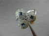ESTATE WIDE .69CT DIAMOND & AAA SAPPHIRE 14KT WHITE GOLD TRIANGULAR CIRCLE RING