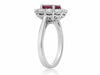 LARGE GIA CERTIFIED 3.44CT DIAMOND & AAA RUBY PLATINUM OVAL HALO ENGAGEMENT RING