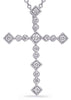 LARGE .30CT DIAMOND 14KT WHITE GOLD FILIGREE GEOMETRICAL CROSS FLOATING PENDANT