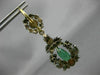 ANTIQUE LARGE 4.0CT DIAMOND & AAA EMERALD 14KT YELLOW GOLD & SILVER 3D EARRINGS