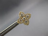 ESTATE LARGE .90CT DIAMOND 14K YELLOW GOLD 3D 4 LEAF CLOVER FLOWER STUD EARRINGS