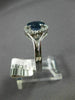 ESTATE 1.15CT DIAMOND & AAA SAPPHIRE 14K WHITE GOLD CLASSIC OVAL ENGAGEMENT RING
