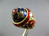 1.21CT ROSE CUT DIAMOND & AAA RUBY & ENAMEL 22KT YELLOW GOLD 3D HANDCRAFTED RING