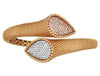 LARGE 2.09CT WHITE & PINK DIAMOND 18KT WHITE & ROSE GOLD 3D CUFF BANGLE BRACELET