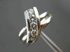 ESTATE WIDE .62CT DIAMOND 14KT WHITE GOLD 5 STONE JOURNEY LOVE RING #17788