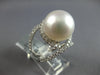 EXTRA LARGE 1.08CT DIAMOND & AAA SOUTH SEA PEARL 14KT WHITE GOLD LOVE KNOT RING