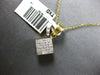 LARGE .50CT DIAMOND 14KT YELLOW GOLD 3D PRINCESS INVISIBLE GEOMETRICAL PENDANT