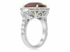 GIA CERTIFIED 9.64CT DIAMOND & AAA RUBY 18K YELLOW GOLD PLATINUM ENGAGEMENT RING
