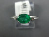 .70CT DIAMOND & AAA EMERALD 14KT WHITE GOLD OVAL & ROUND 3 STONE FRIENDSHIP RING