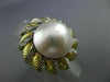 ANTIQUE MASSIVE .35CT DIAMOND 18K TWO TONE GOLD AAA MABE PEARL FLOWER RING 25403