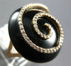 ESTATE EXTRA LARGE .57CT DIAMOND & AAA ONYX 14KT ROSE GOLD ROUND SWIRL FUN RING