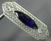 ANTIQUE LARGE 4.07CT DIAMOND & AMETHYST 14K WHITE GOLD FILIGREE PIN BROOCH 22118
